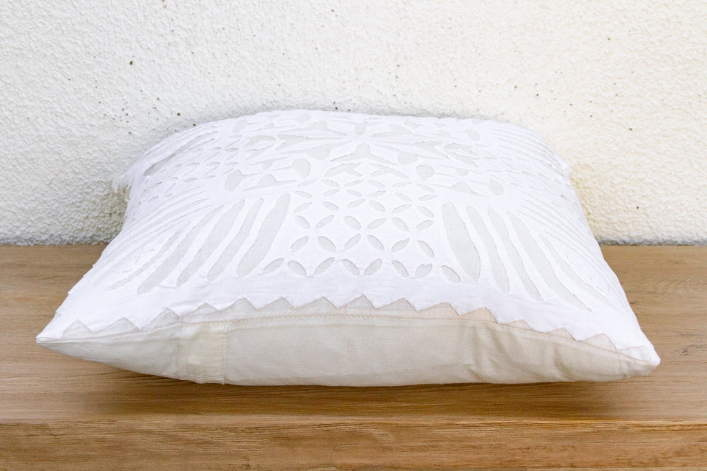 Peony Petals Applique Pillow Cover