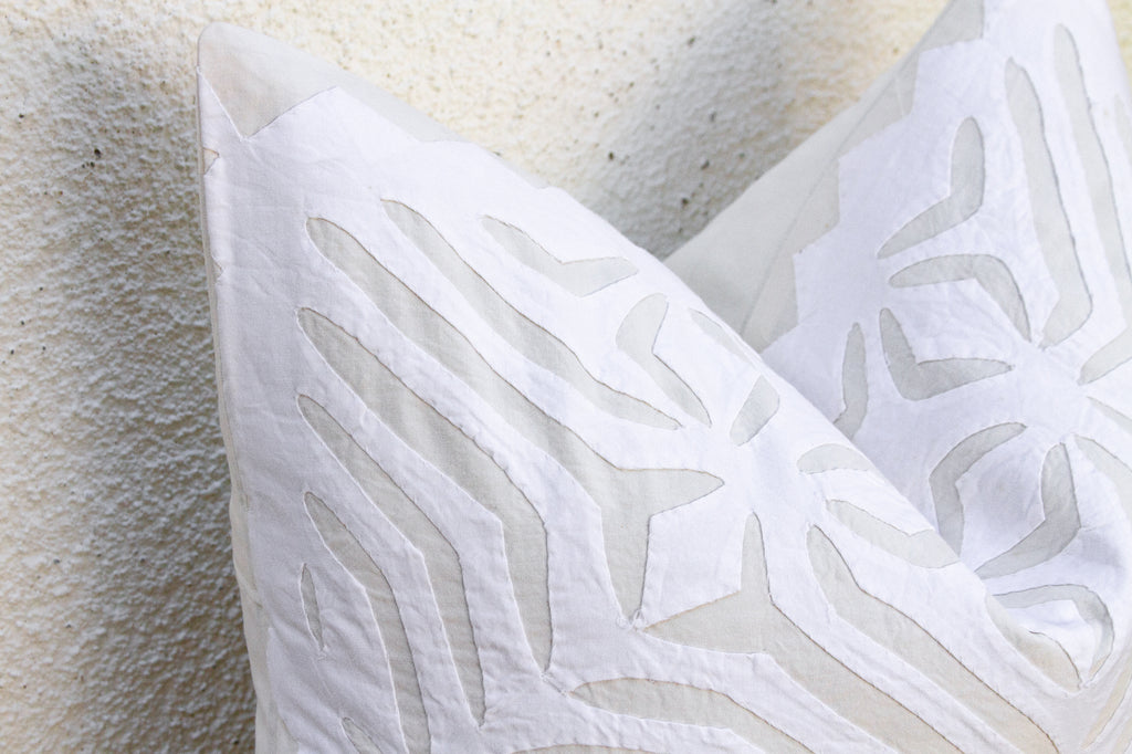 Lotus Bloom Applique Pillow Cover