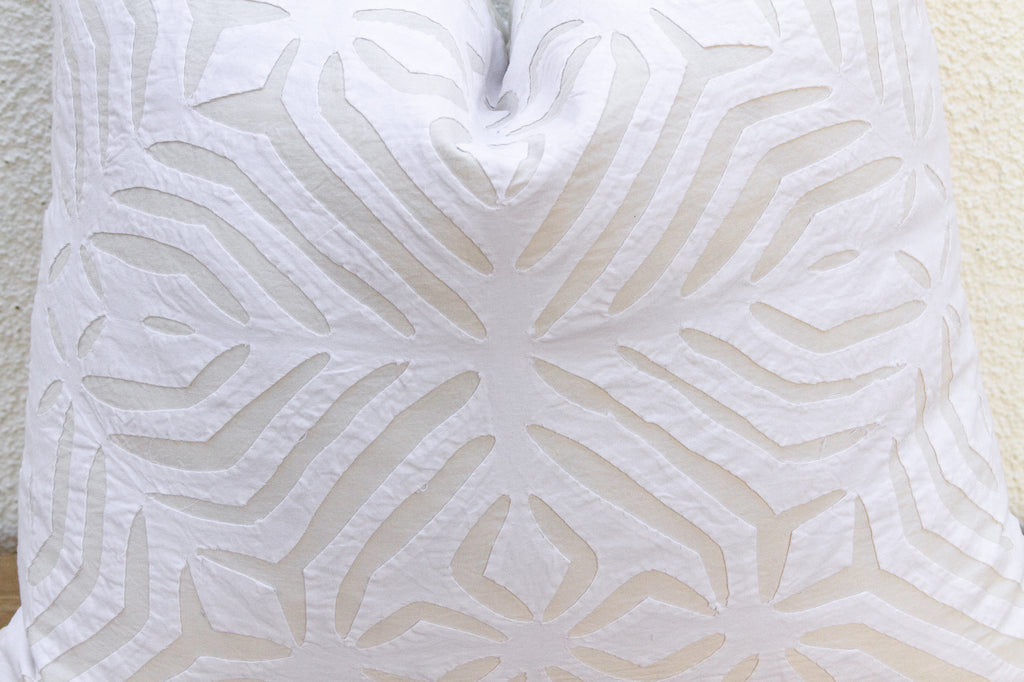 Lotus Bloom Applique Pillow Cover