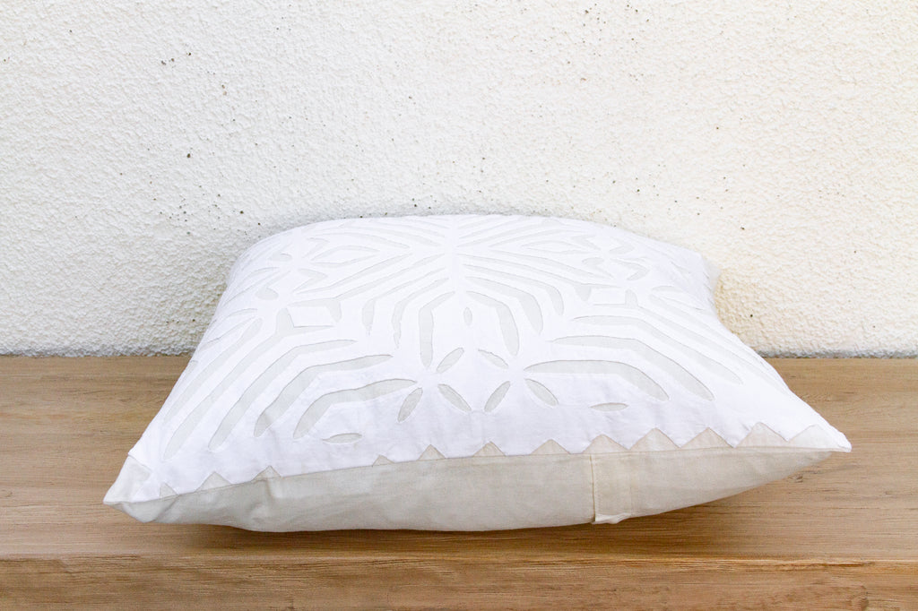Lotus Bloom Applique Pillow Cover