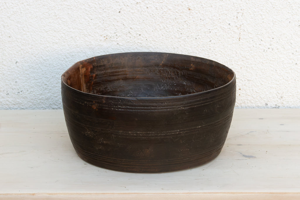 Patinated Dark Smoke Kitchen Bowl