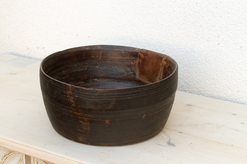 Patinated Dark Smoke Kitchen Bowl