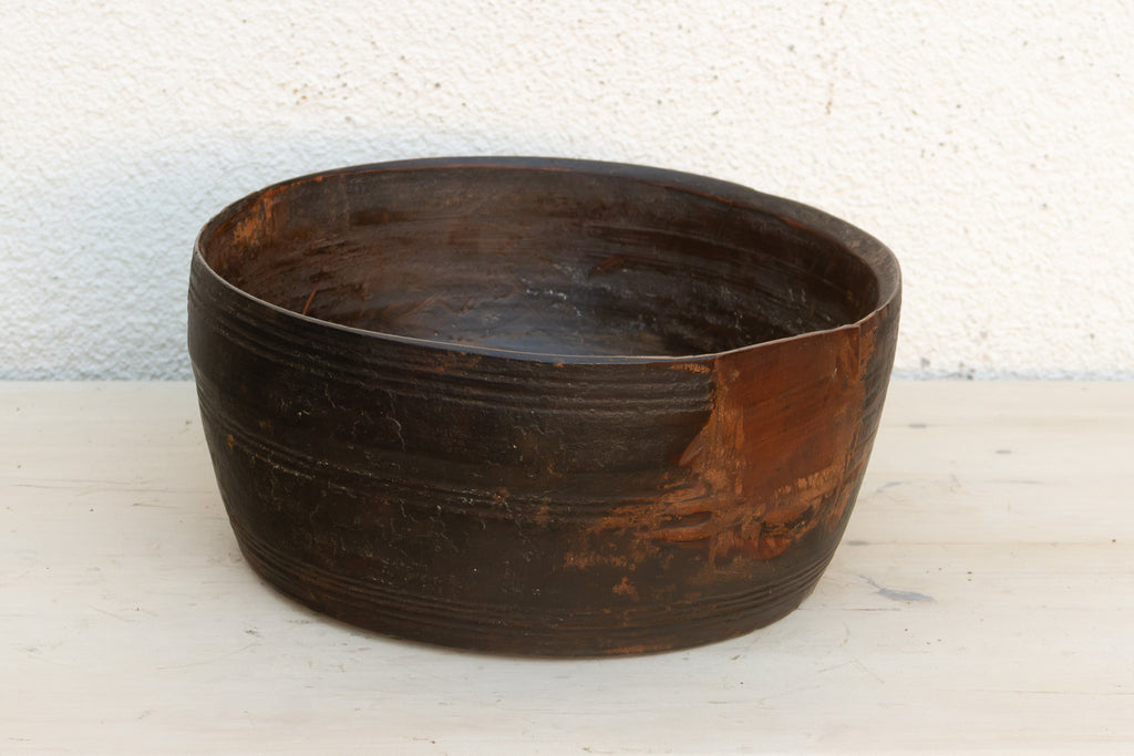 Patinated Dark Smoke Kitchen Bowl