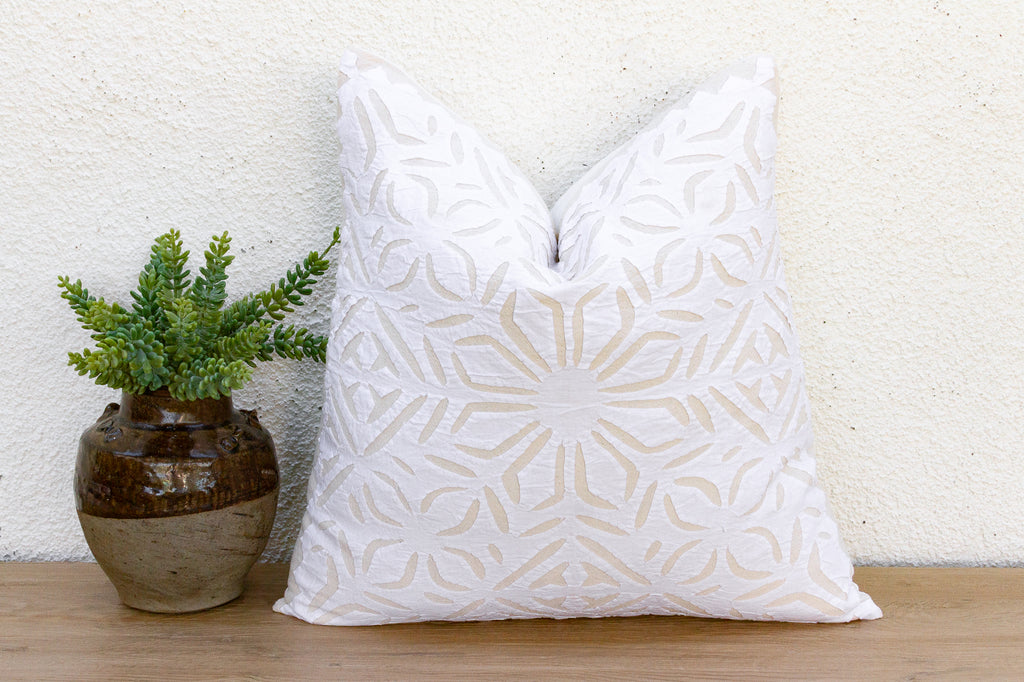 Jasmine Whisper Applique Pillow Cover