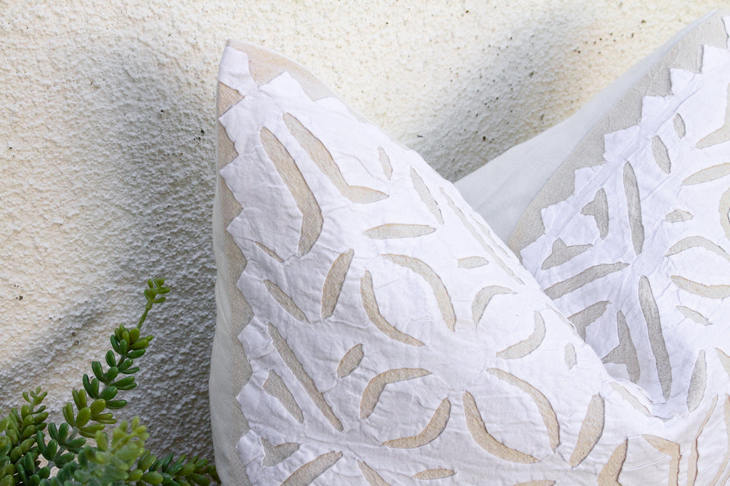 Jasmine Whisper Applique Pillow Cover