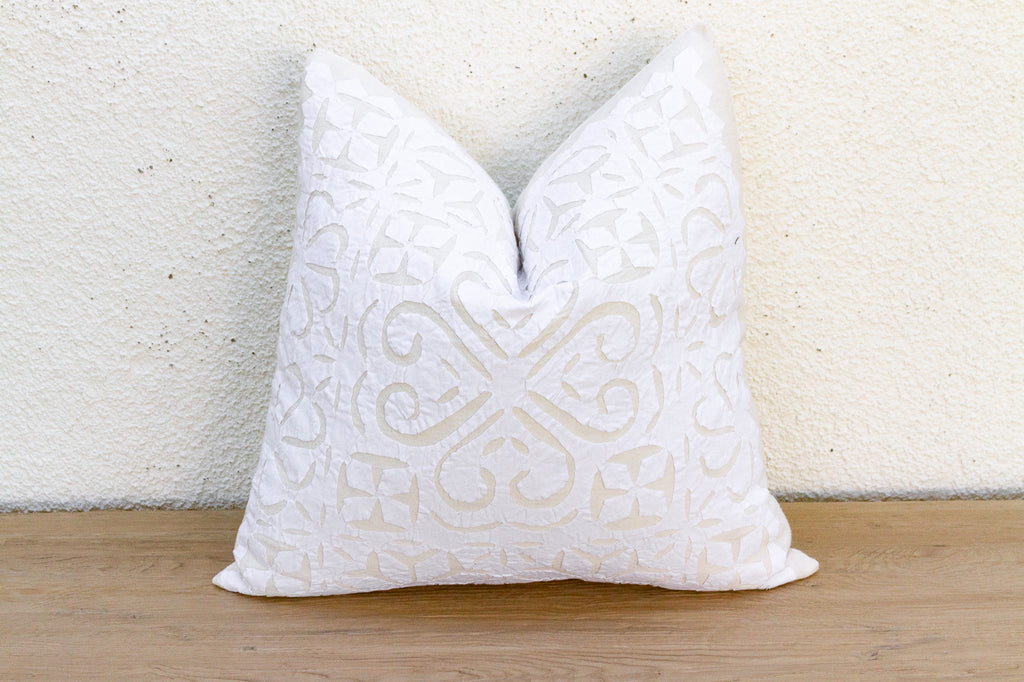 Peony Petals Applique Pillow Cover