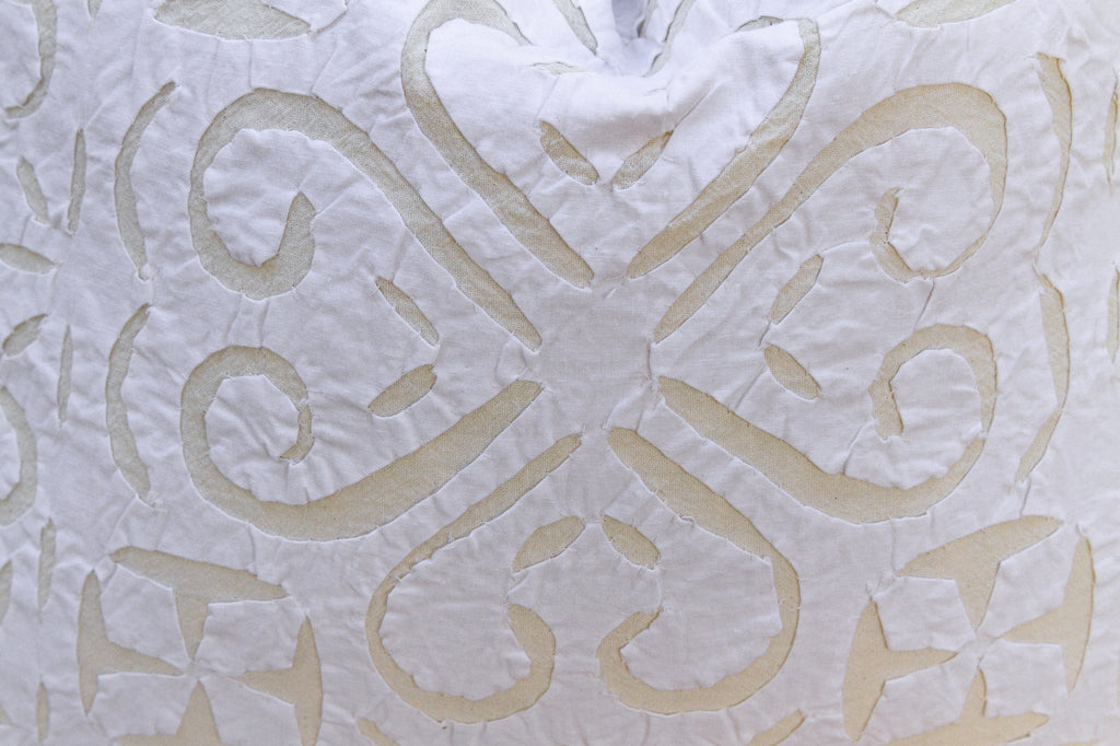 Peony Petals Applique Pillow Cover
