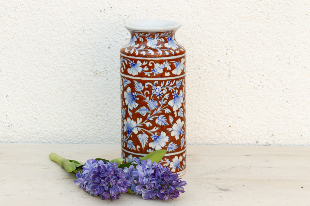 Blue Bloom Jaipur Cylinder Vase