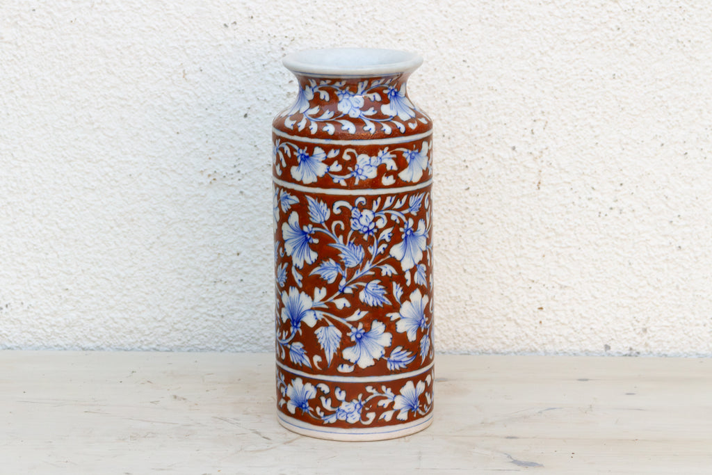 Blue Bloom Jaipur Cylinder Vase
