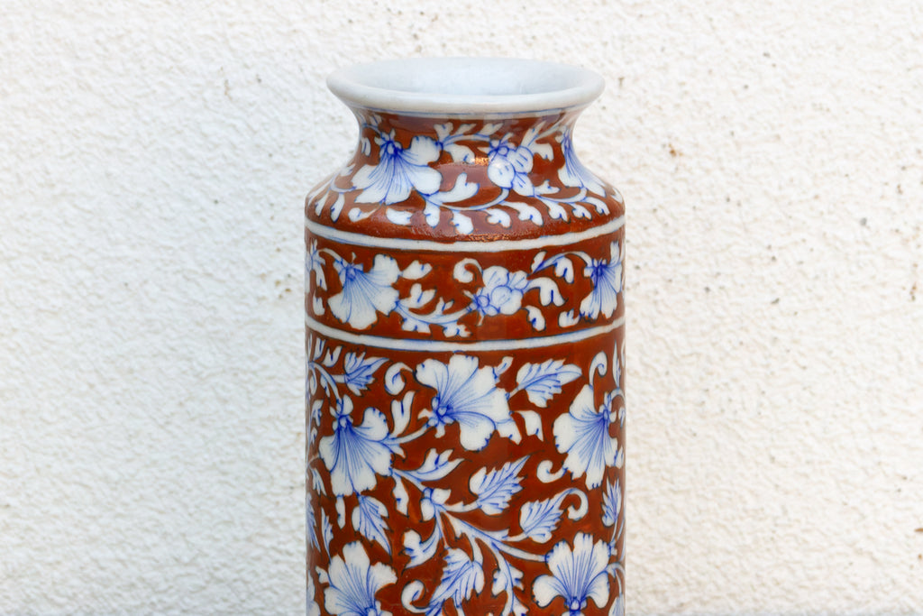 Blue Bloom Jaipur Cylinder Vase