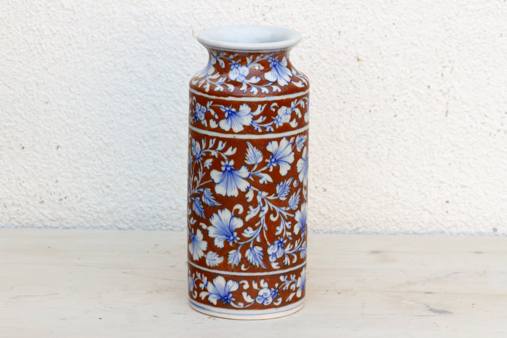 Blue Bloom Jaipur Cylinder Vase