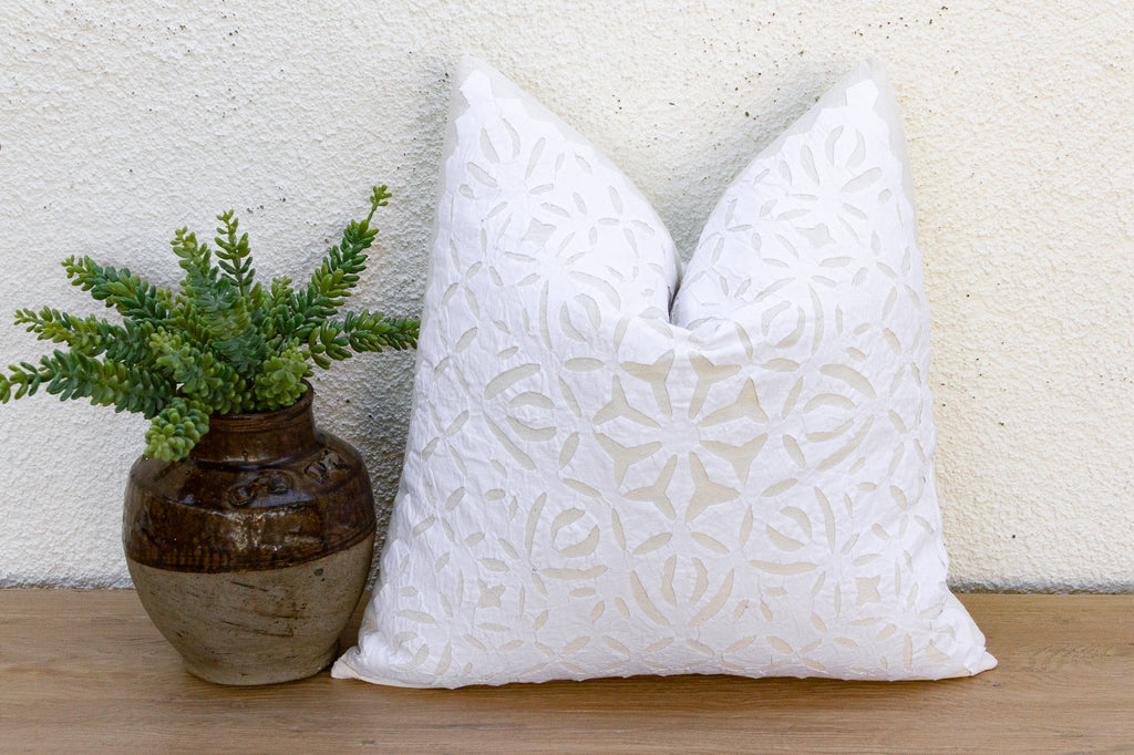 Amrita Bloom Applique Pillow Cover