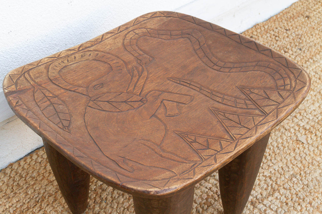 Elephant Motif African Senufo Table