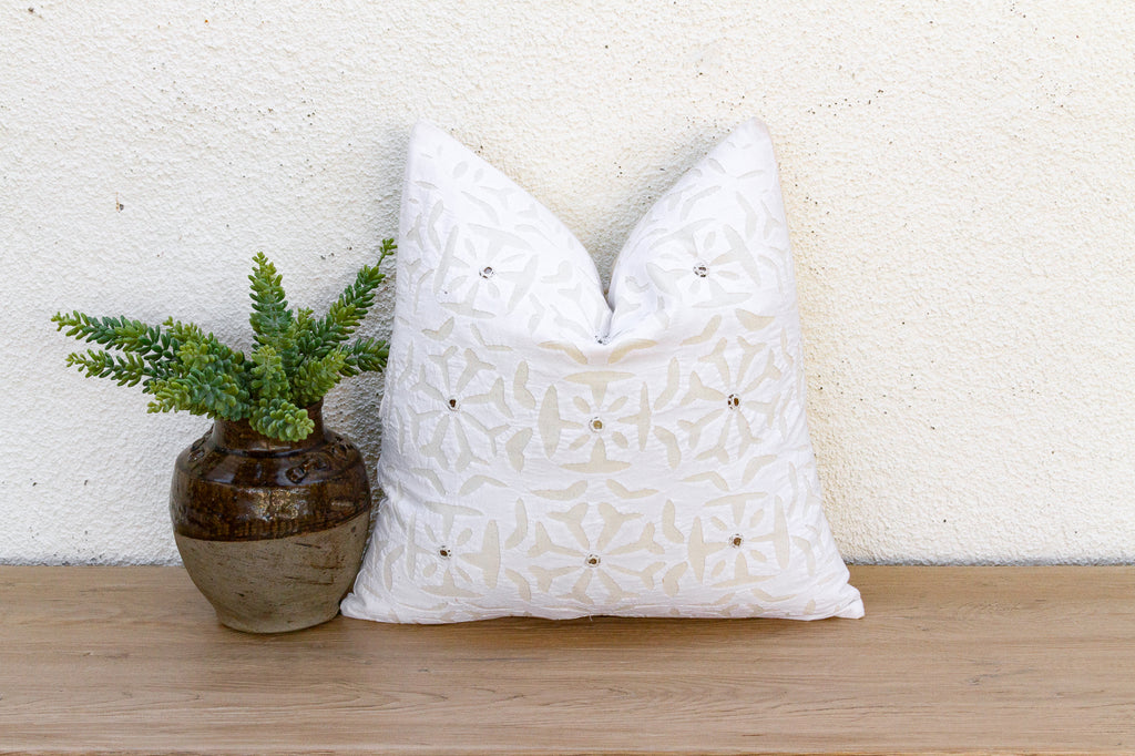 Chandani Phool Applique Pillow Cover