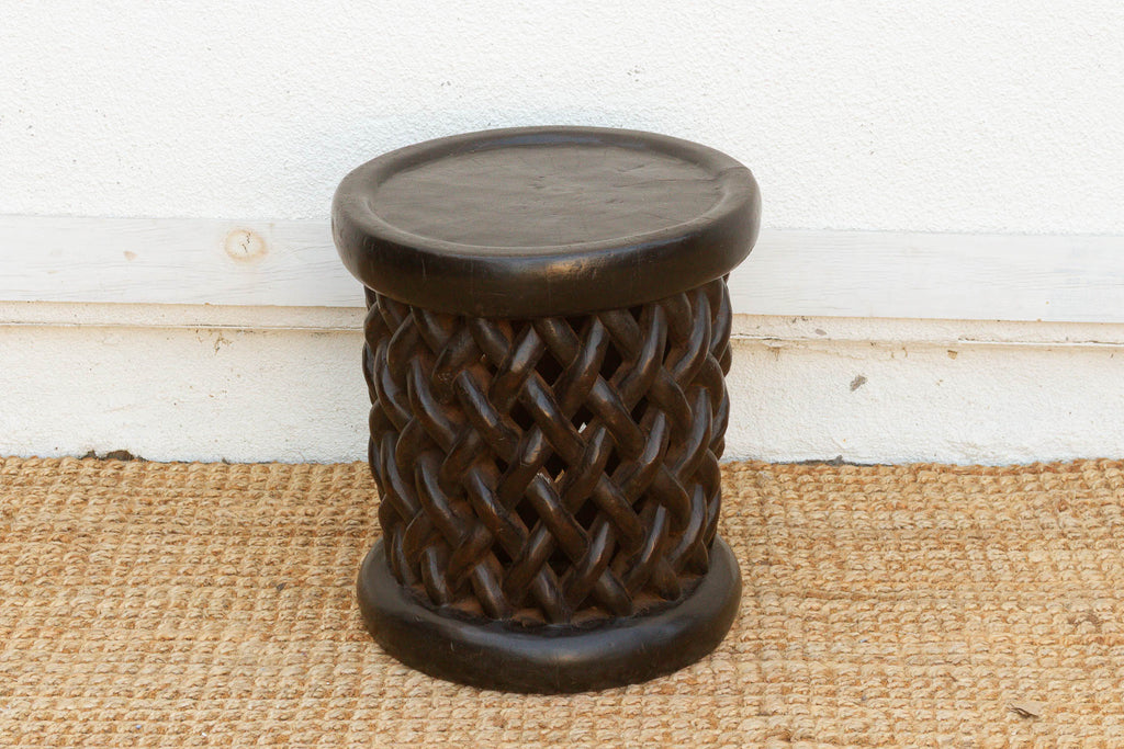 Finely Carved Lattice Bamileke Stool