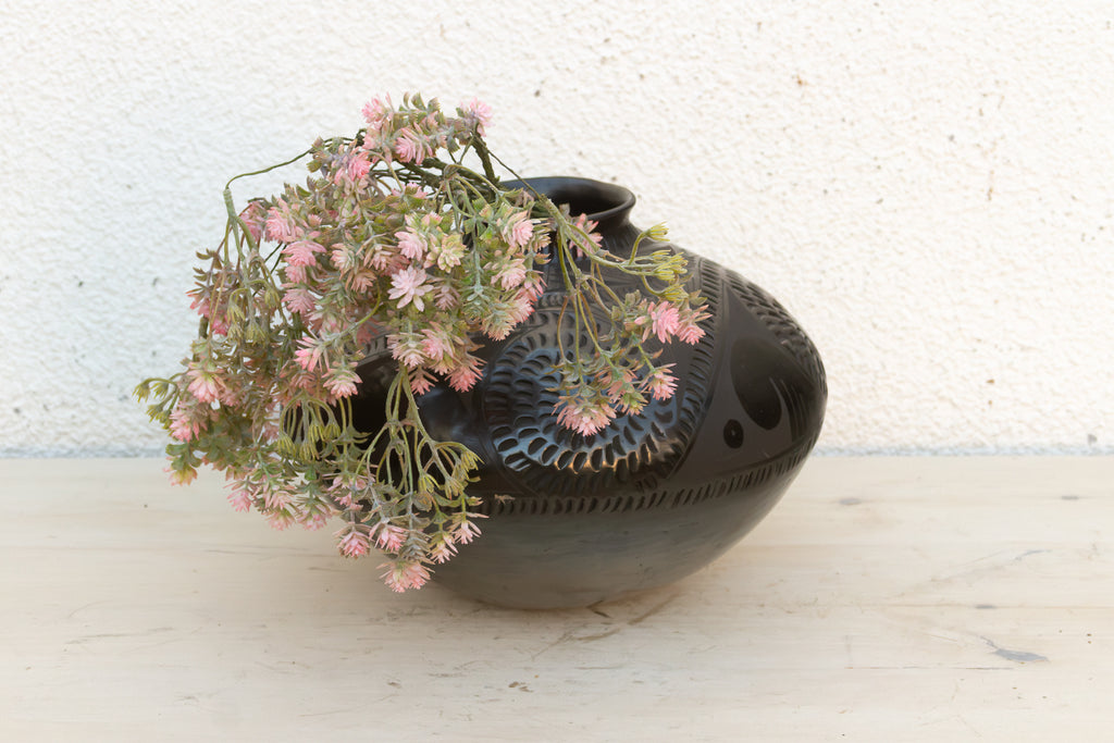 Engraved Black Clay Mata Ortiz Olla