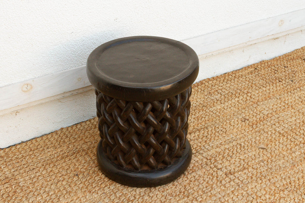 Finely Carved Lattice Bamileke Stool