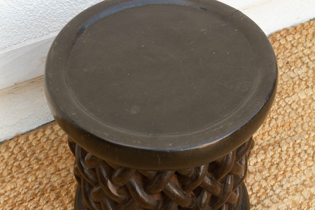 Finely Carved Lattice Bamileke Stool