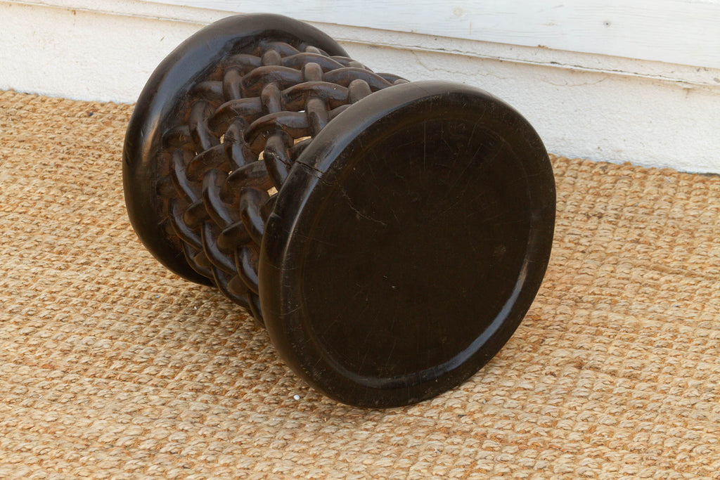 Finely Carved Lattice Bamileke Stool