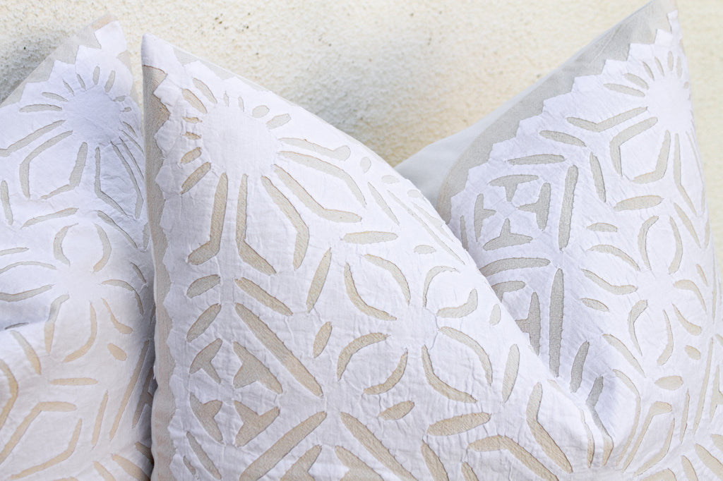 Rajwari Rose, Pair of Appliqué Pillow Covers