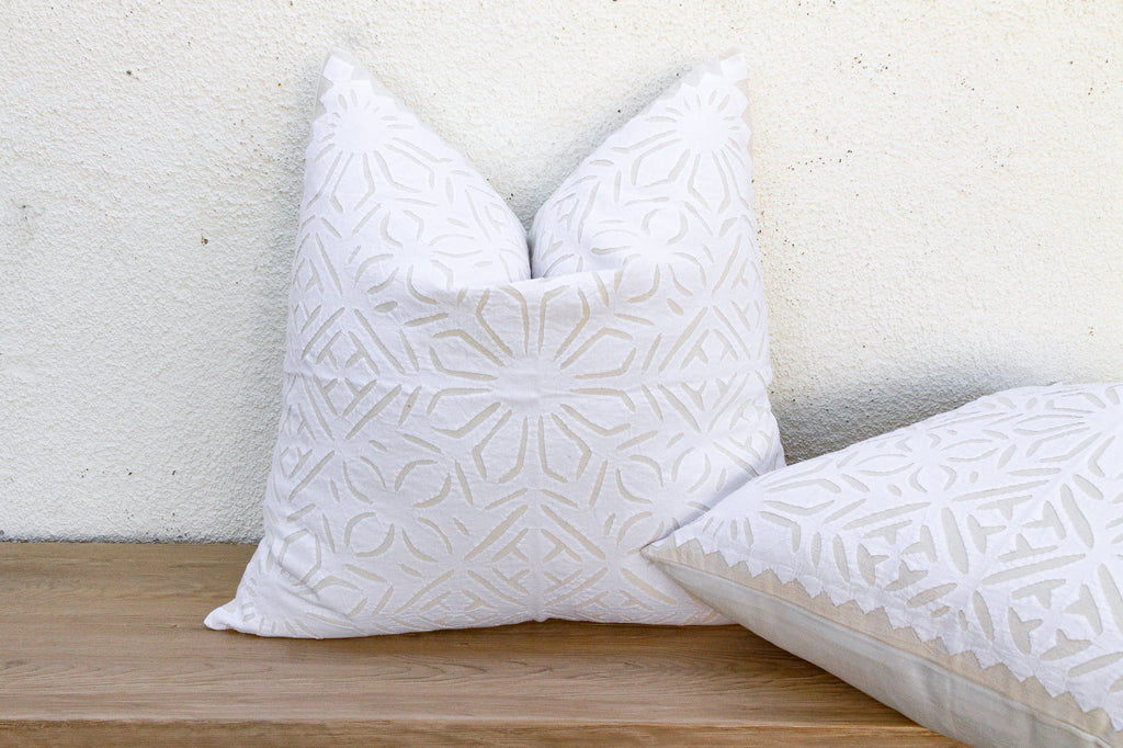 Rajwari Rose, Pair of Appliqué Pillow Covers