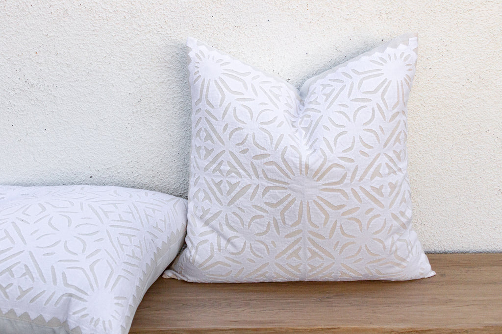 Rajwari Rose, Pair of Appliqué Pillow Covers