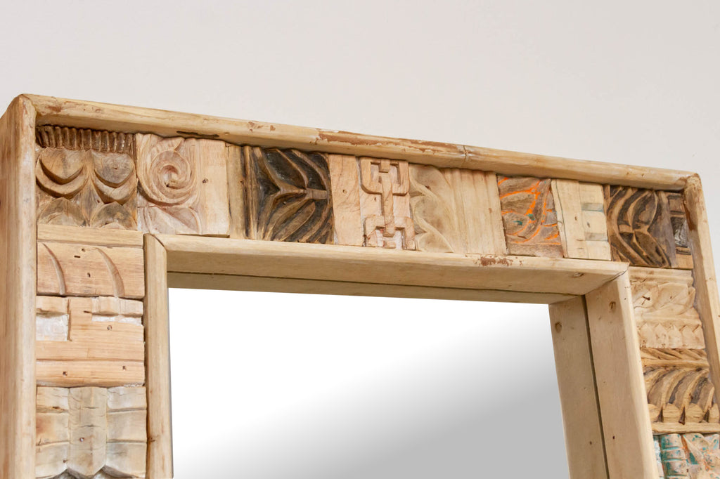 Abstract Carving Indian Mirror (Trade)