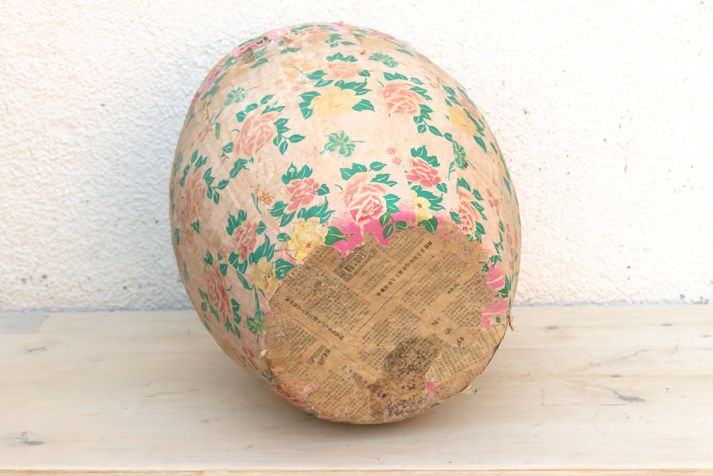 Weathered Rose Paper Mache Basket