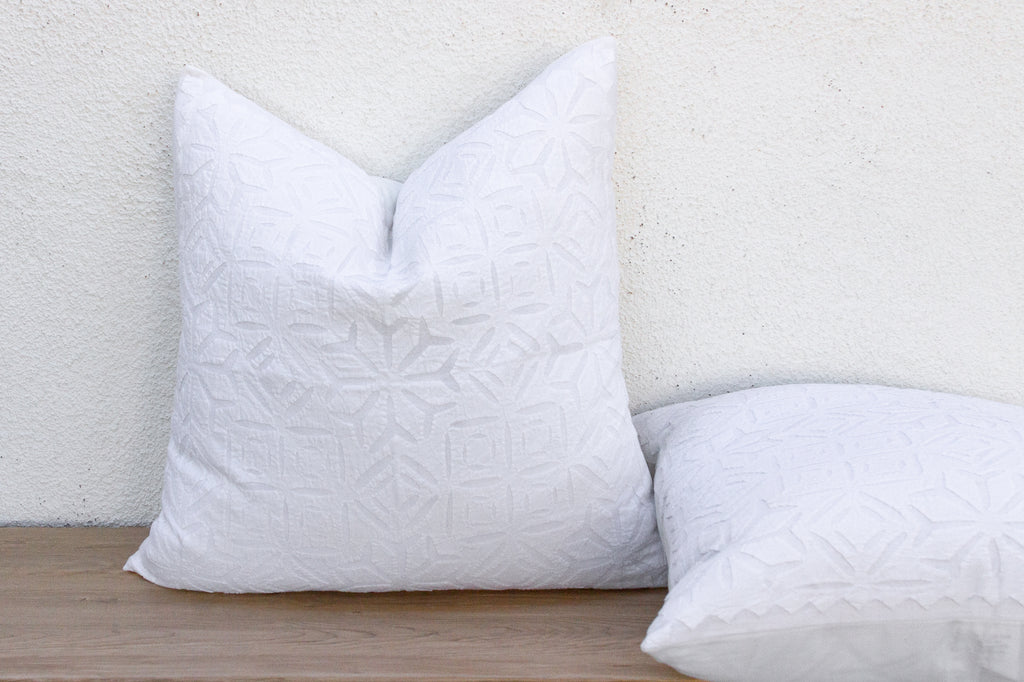 Mogra Mist, Pair of Appliqué Pillow Covers