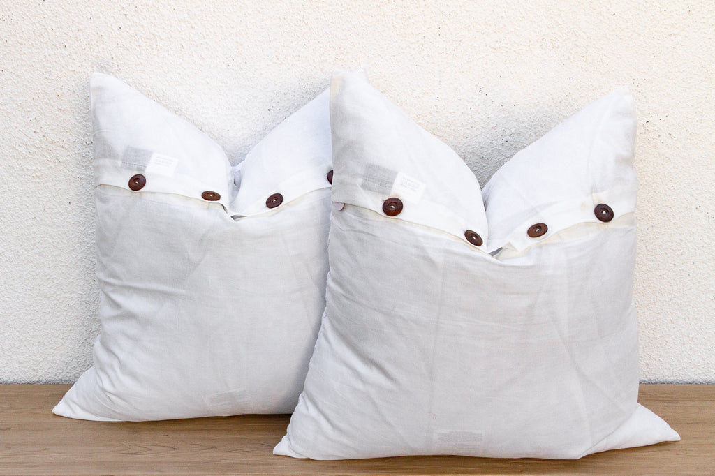 Mogra Mist, Pair of Appliqué Pillow Covers