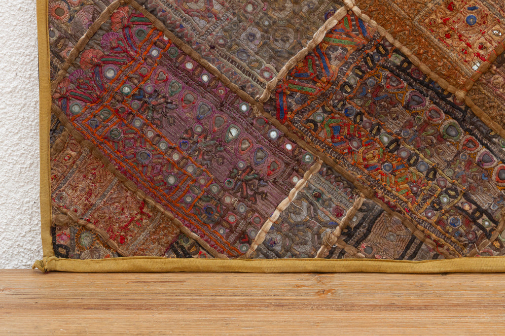 Vintage Bohemian Framed Patchwork Tapestry
