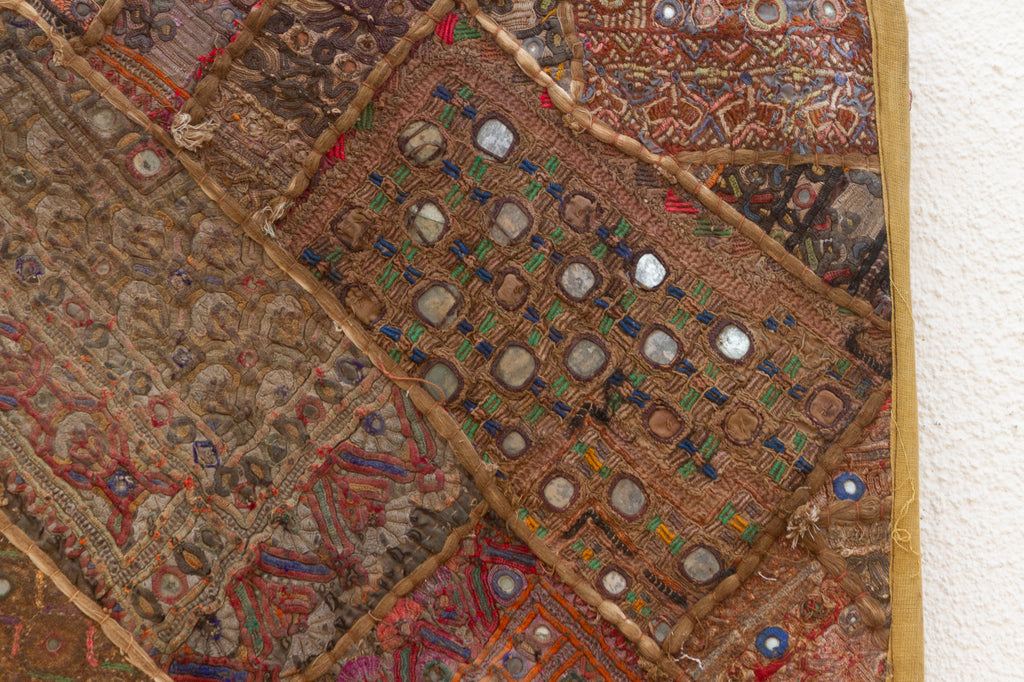 Vintage Bohemian Framed Patchwork Tapestry