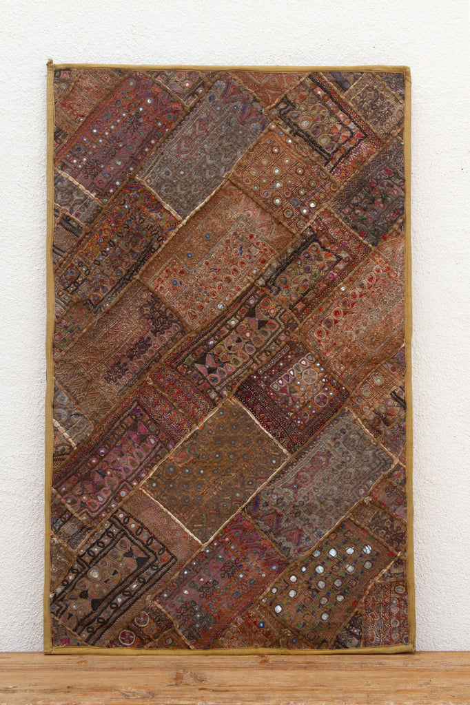 Vintage Bohemian Framed Patchwork Tapestry