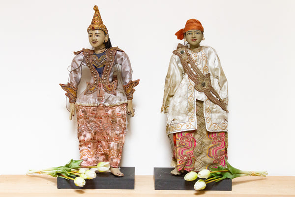 Set of Two Javanese Wayang Puppets