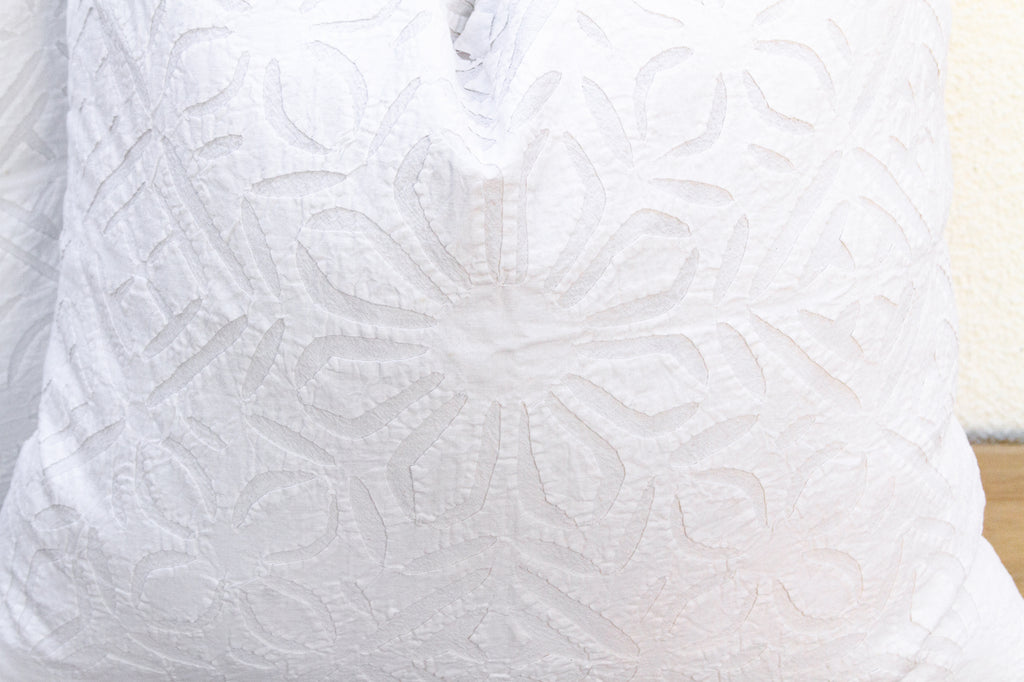 Mandala Blanca, Pair of Appliqué Pillow Covers