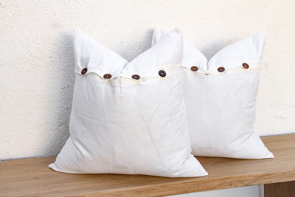 Mandala Blanca, Pair of Appliqué Pillow Covers