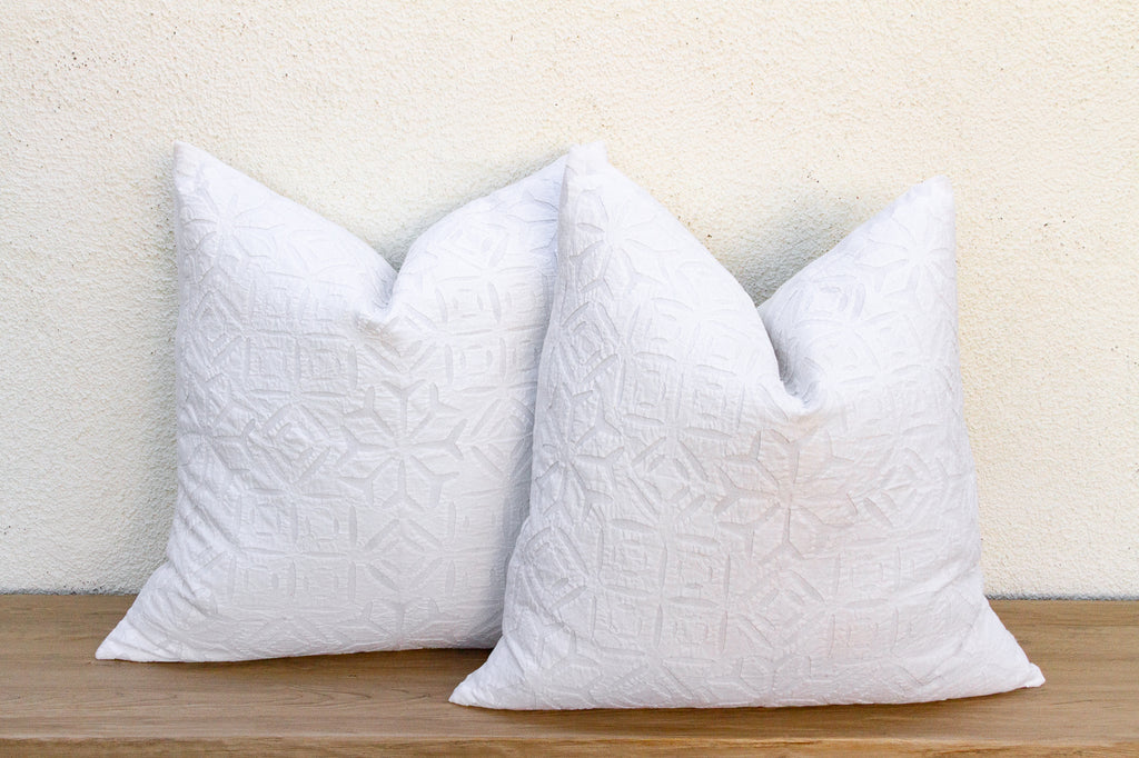 Lattice Flower, Pair of Appliqué Pillow Covers