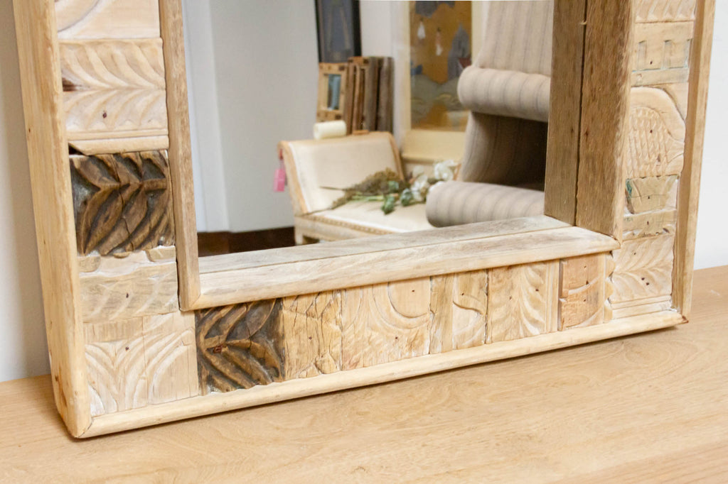 Vintage Tribal Carved Wall Mirror