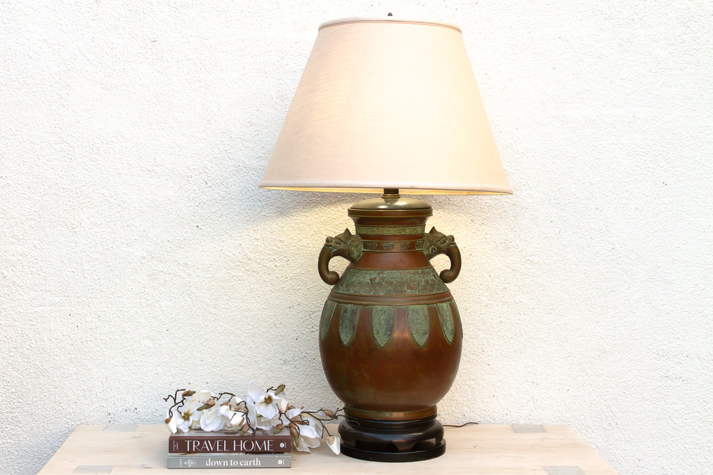 Oversize Chinese Archaistic Dragon Lamp (Trade)