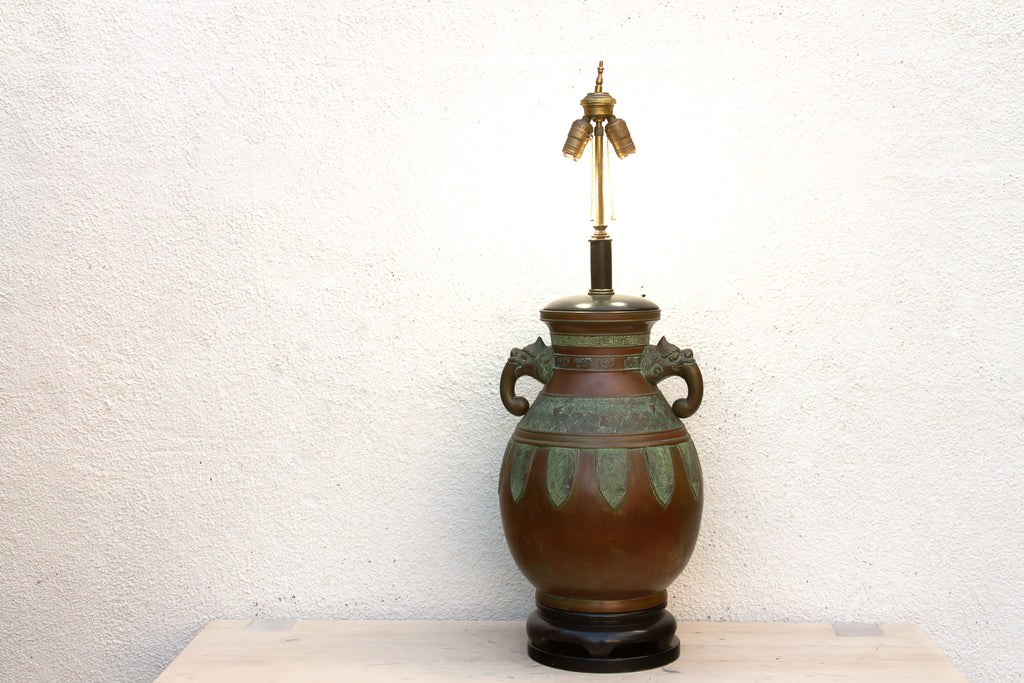 Oversize Chinese Archaistic Dragon Lamp (Trade)