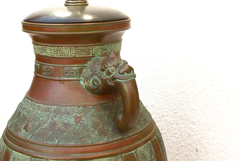 Oversize Chinese Archaistic Dragon Lamp (Trade)