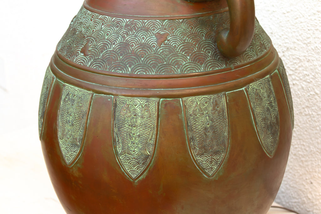 Oversize Chinese Archaistic Dragon Lamp (Trade)