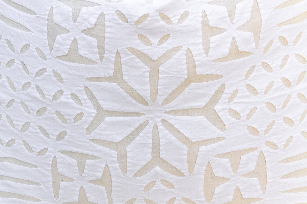 Winter Lotus Appliqué Pillow Cover