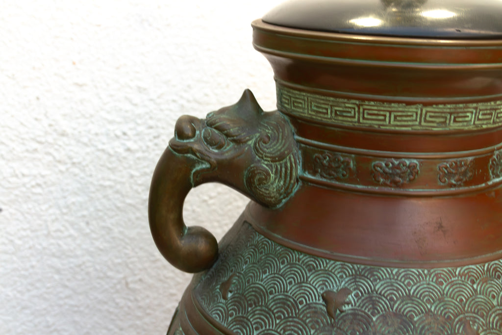 Oversize Chinese Archaistic Dragon Lamp (Trade)