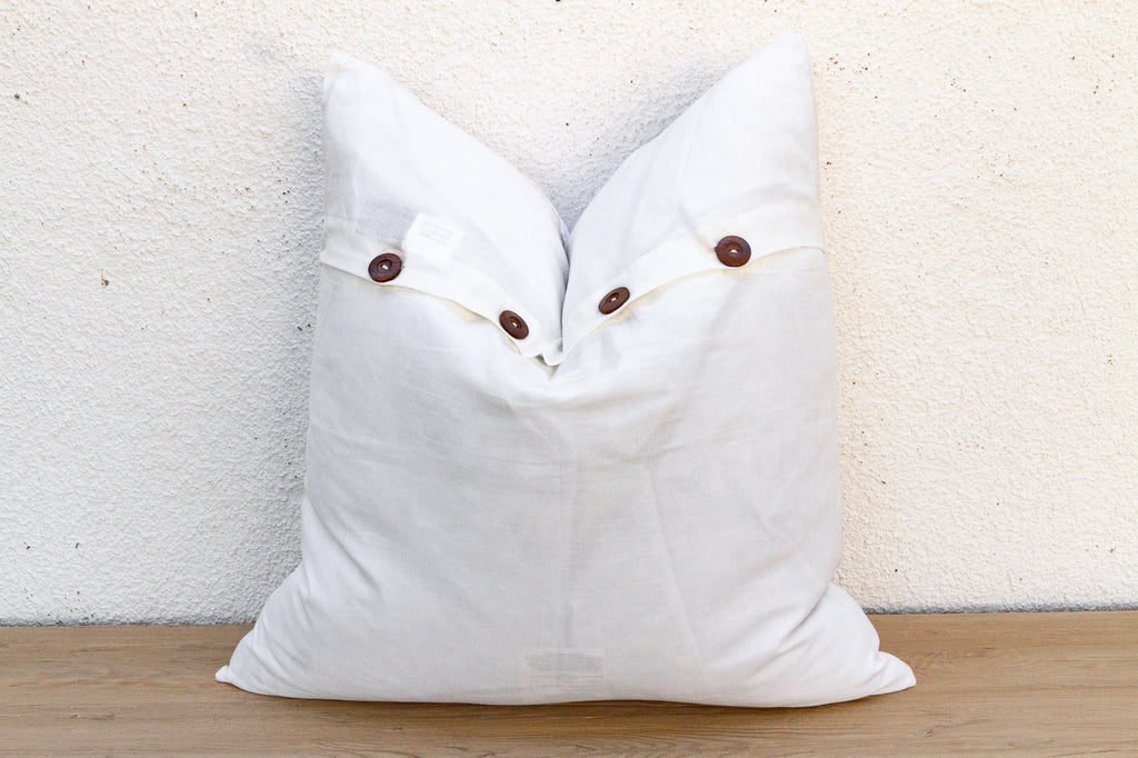 Winter Lotus Appliqué Pillow Cover