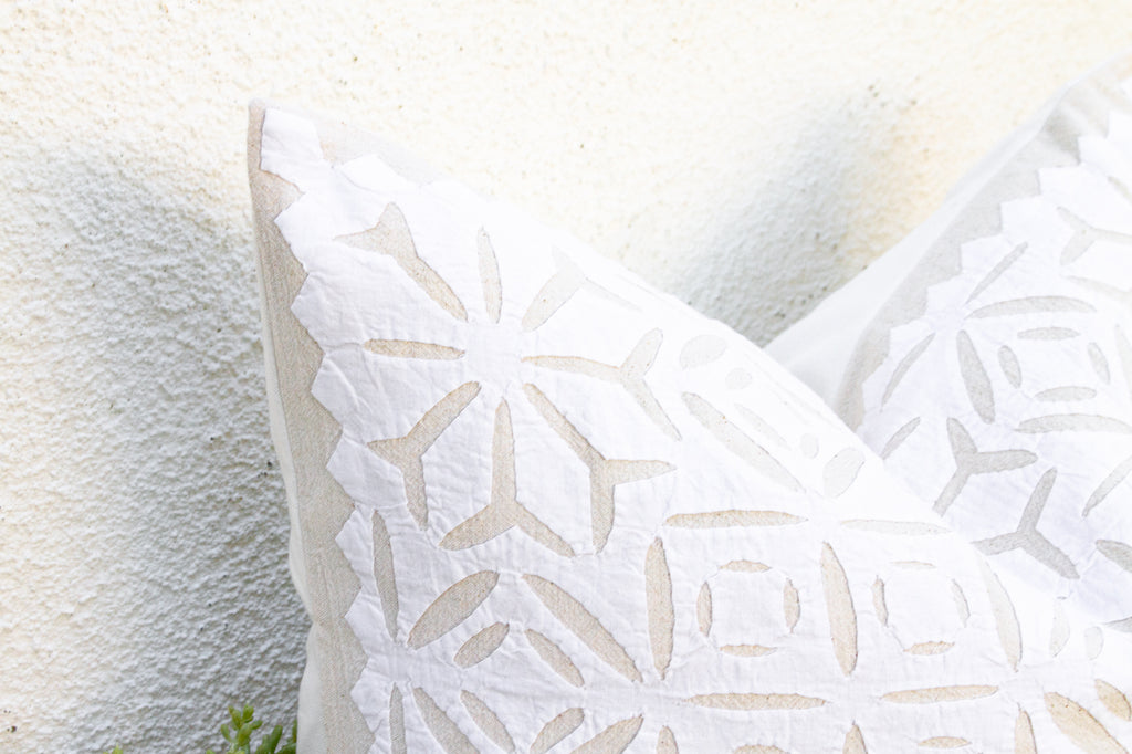 Sunburst Weave Appliqué Pillow Cover