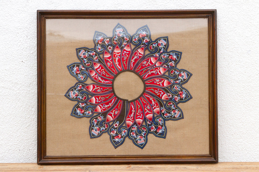 Framed Chinese Embroidered Ceremonial Collar