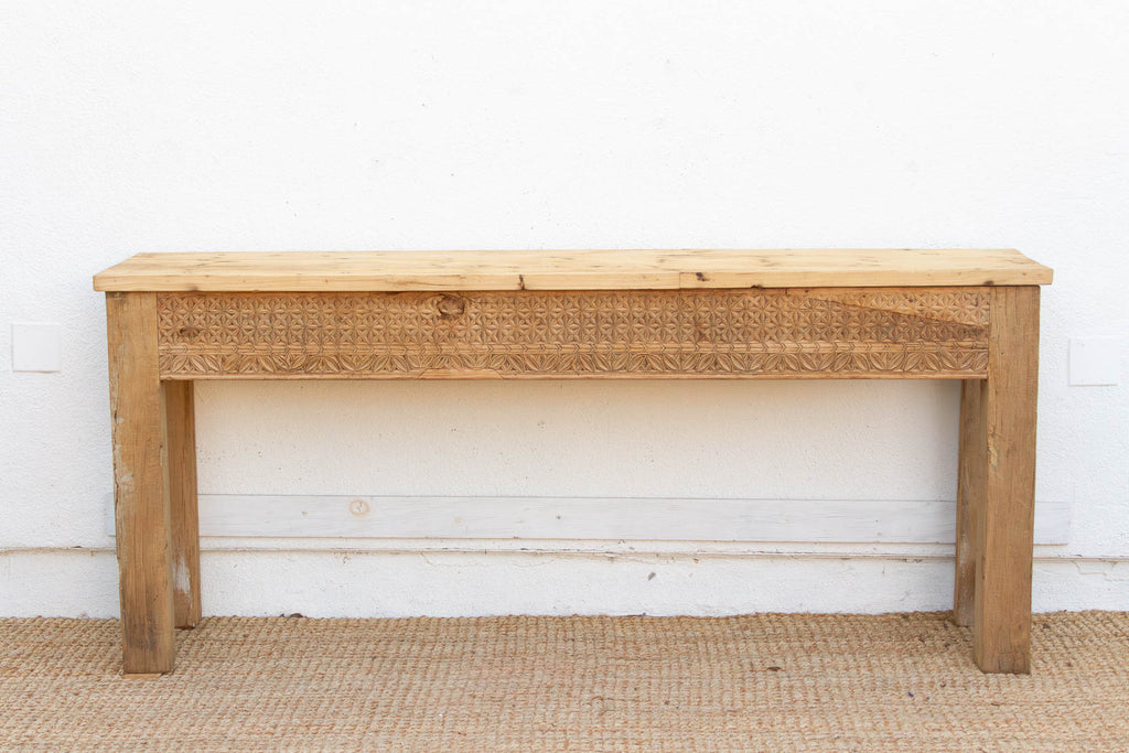 Antique Rajasthani Carved Beam Console Table (Trade)
