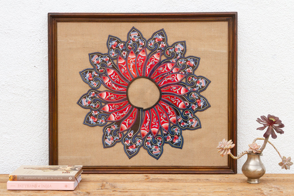 Framed Chinese Embroidered Ceremonial Collar