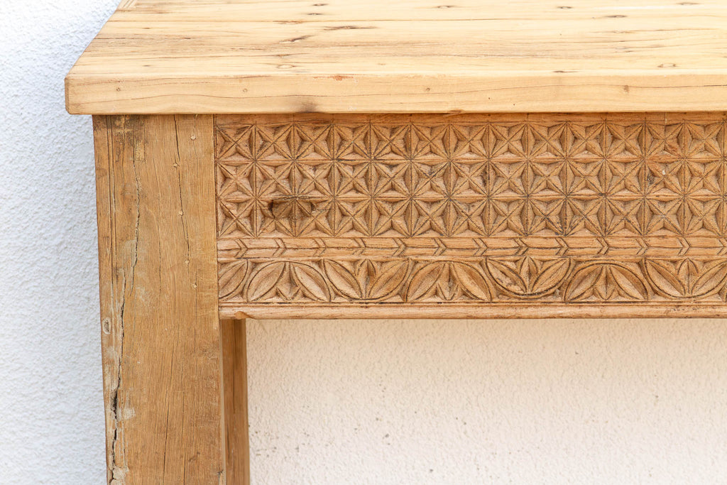 Antique Rajasthani Carved Beam Console Table (Trade)